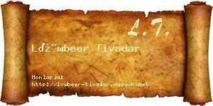 Löwbeer Tivadar névjegykártya